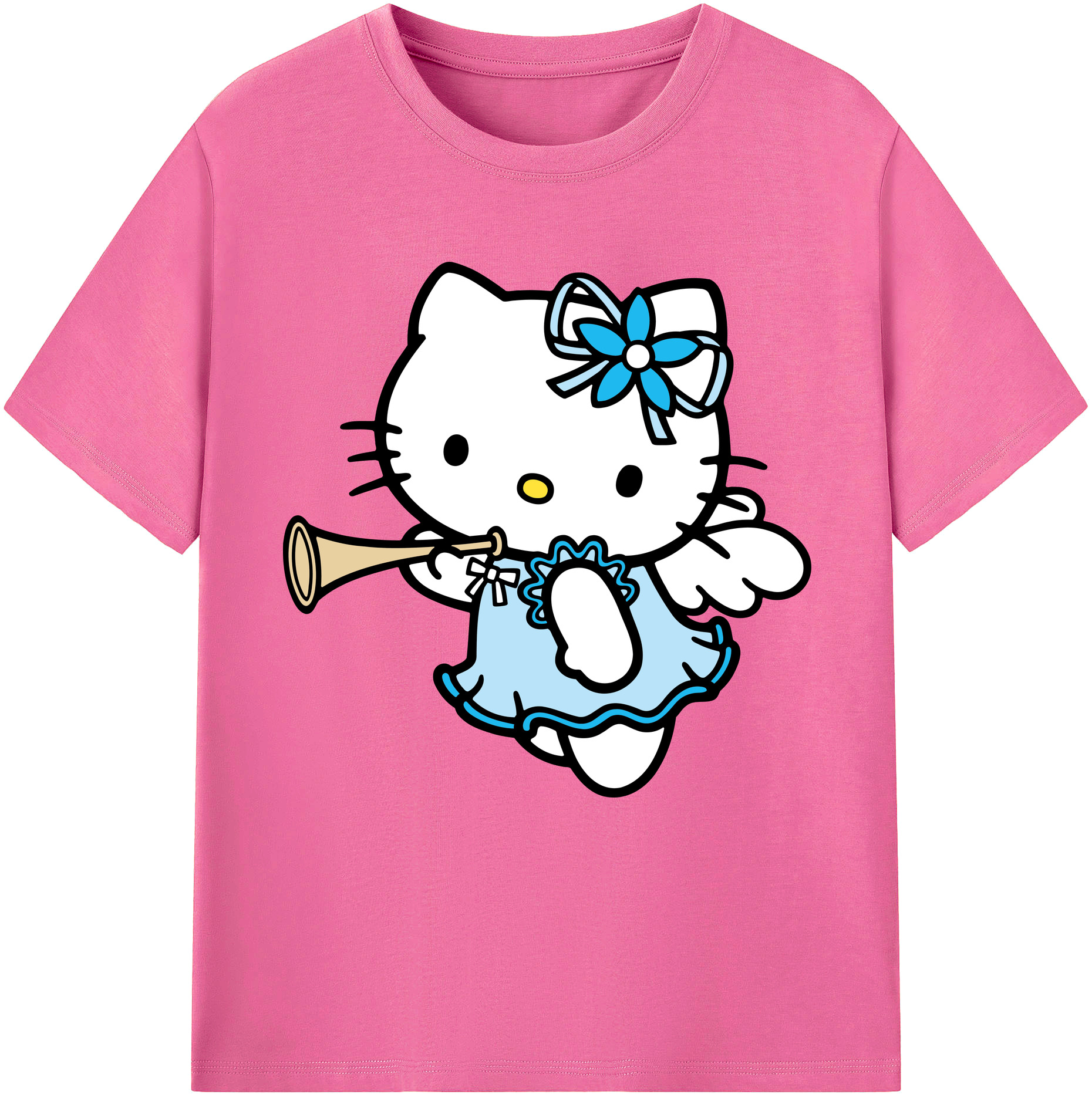 （画像用） Hello Kitty ハローキティ レディースカジュアルプリントTシャツ（綿100％）